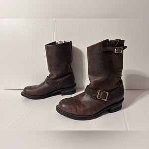 FRYE brown leather riding mid calf boots women size 8.5